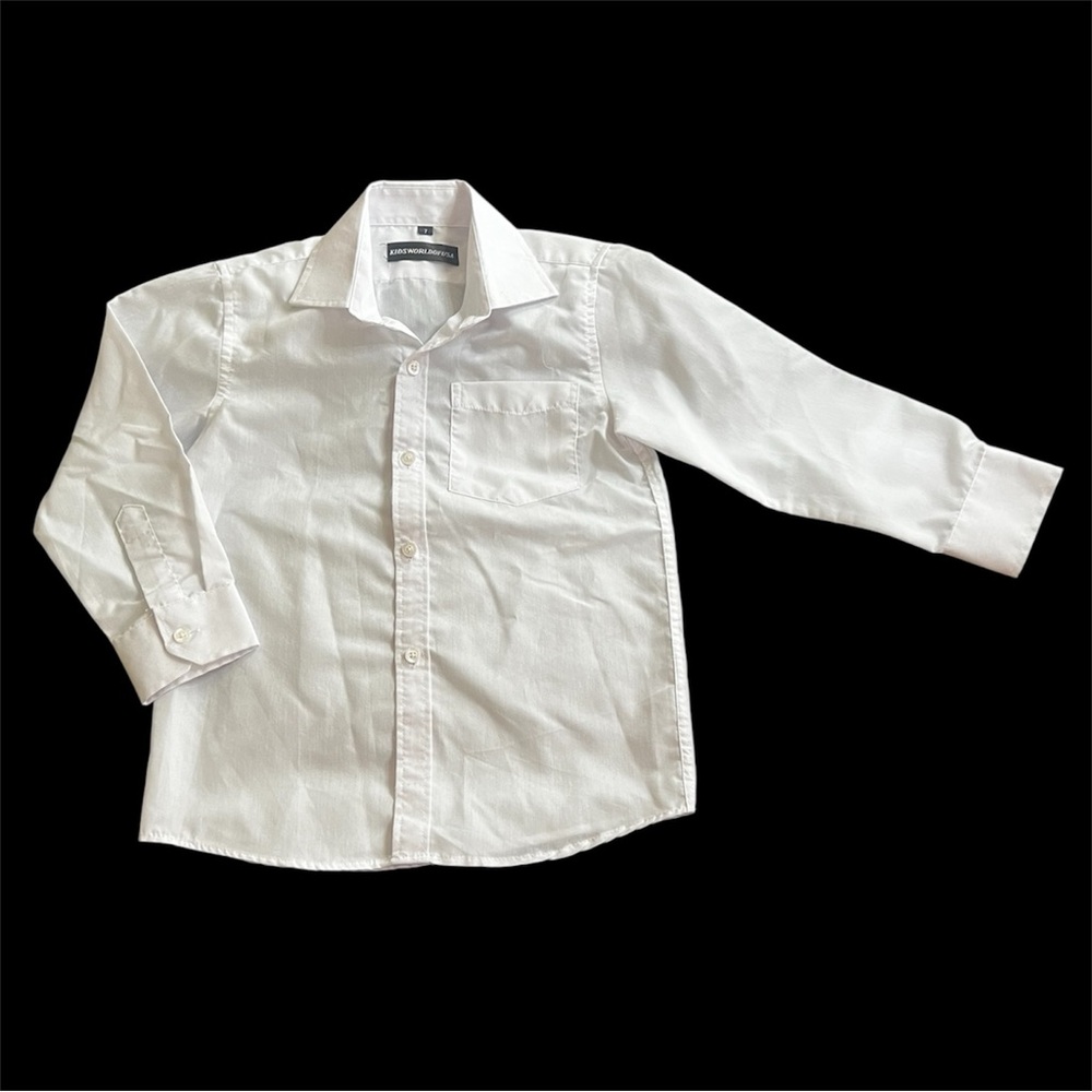 White Button-Down Kids Dress Shirt